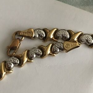 10k turkey white and Gold Women's xoxox heart necklace